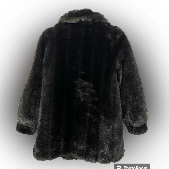 VINTAGE Dark Brown/Black Olympia Faux Fur  Jacket Size Large - Picture 4 of 16